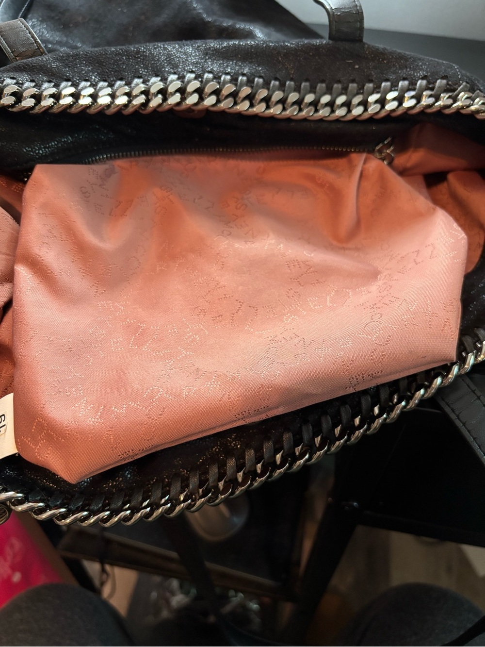 Stella McCartney Falabella Shaggy Deer East West Shopper Tote - Black/Silver - Picture 12 of 15